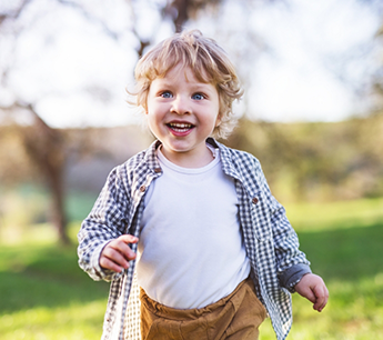 Child running outdoors